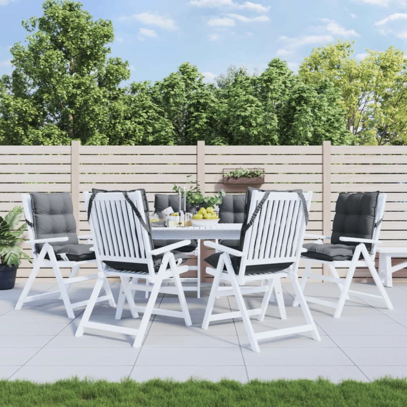 vidaXL dārza krēslu matrači, 6 gab., antracītpelēks oksforda audums