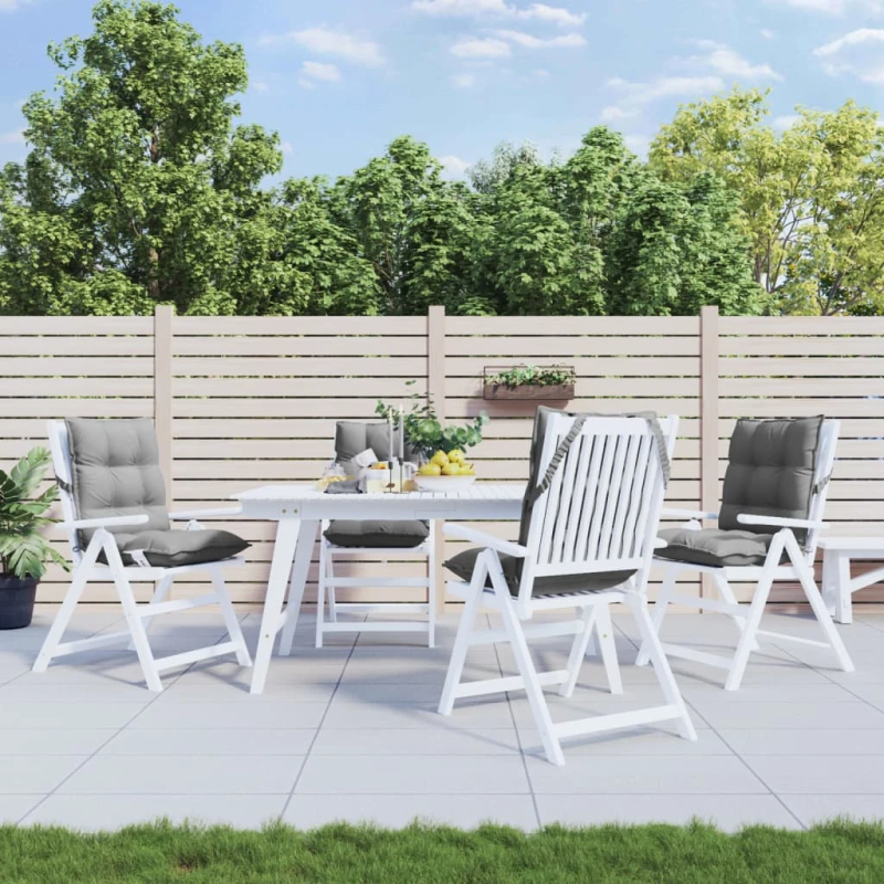 vidaXL dārza krēslu matrači, 4 gab., oksforda audums, pelēks