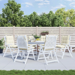 vidaXL dārza krēslu spilveni, 6 gab., oksforda audum, krēmkrāsas