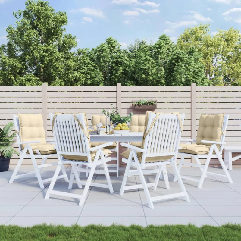 vidaXL dārza krēslu spilveni, 6 gab., oksforda audum, bēšs