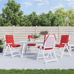 vidaXL dārza krēslu matrači, 4 gab., oksforda audums, sarkani