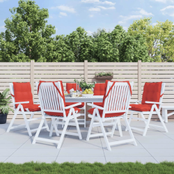 vidaXL dārza krēslu matrači, 6 gab., oksforda audums, sarkani