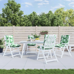 vidaXL krēslu matrači, 4 gab., lapu apdruka, oksforda audums