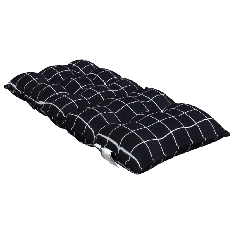vidaXL dārza krēslu matrači, 2 gab., audums, melnu četrstūru rakstu