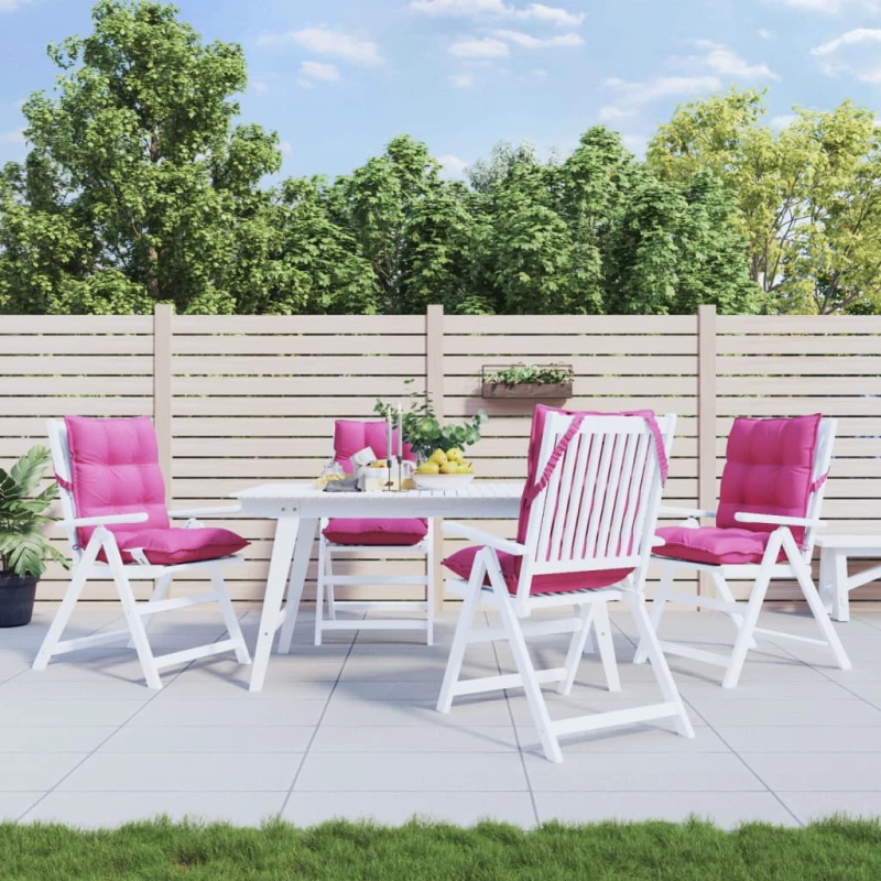 vidaXL dārza krēslu spilveni, 4 gab., oksforda audum, rozā