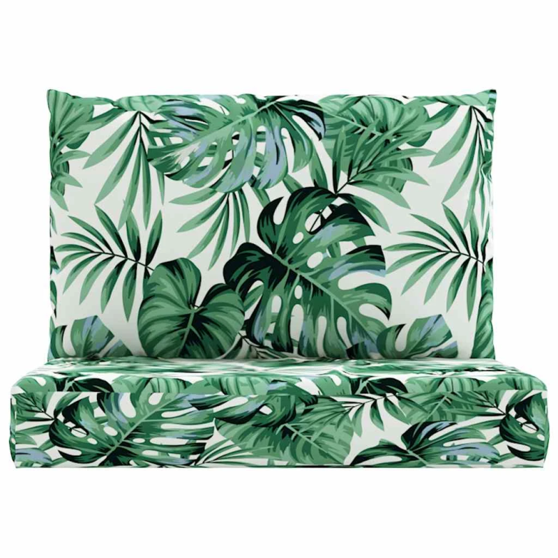 vidaXL palešu matrači, 2 gab., audums ar lapu apdruku