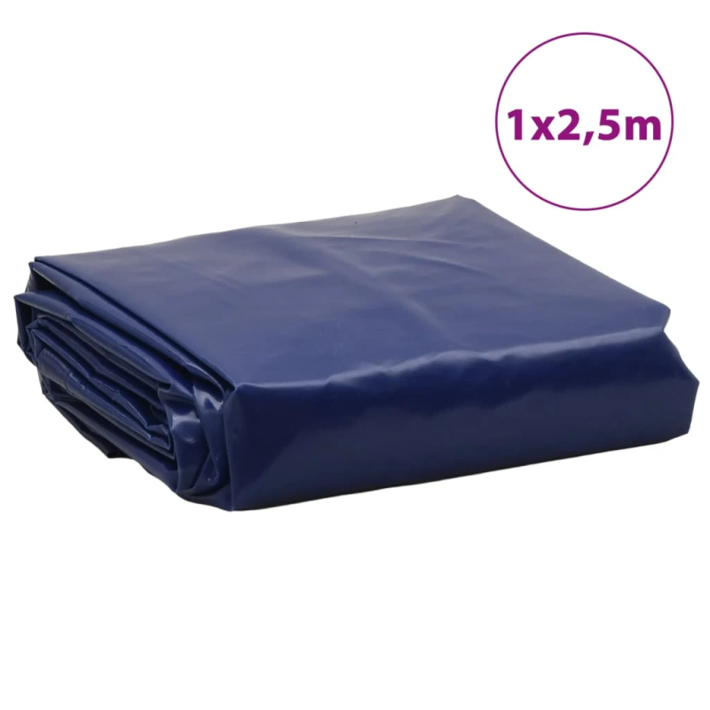 vidaXL brezenta pārklājs, zils, 1x2,5 m, 650 g-m²