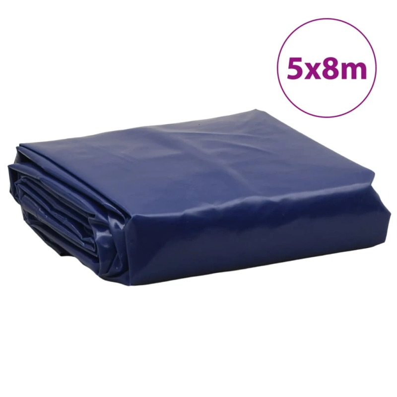 vidaXL brezenta pārklājs, zils, 5x8 m, 650 g-m²