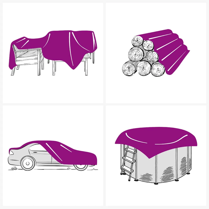 vidaXL brezenta pārklājs, melns, 1x2,5 m, 650 g-m²
