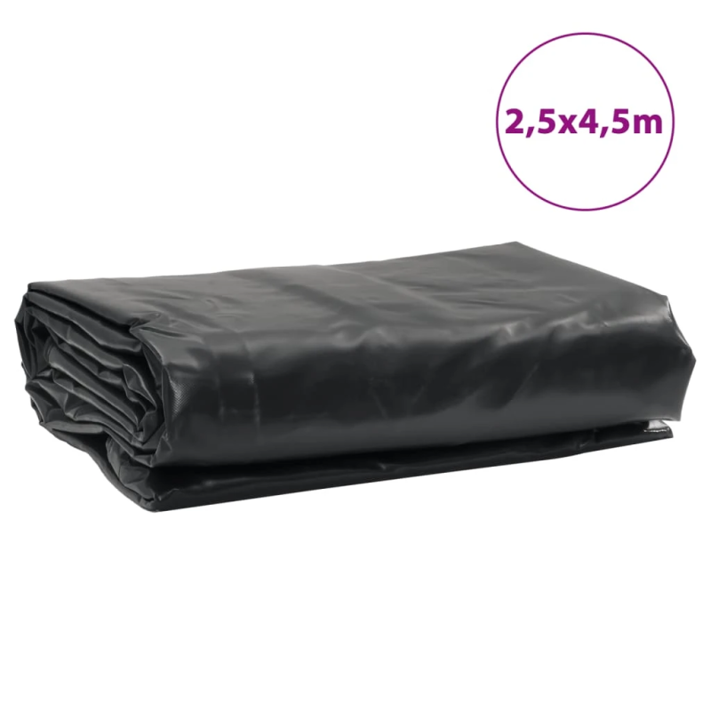 vidaXL brezenta pārklājs, melns, 2,5x4,5 m, 650 g-m²