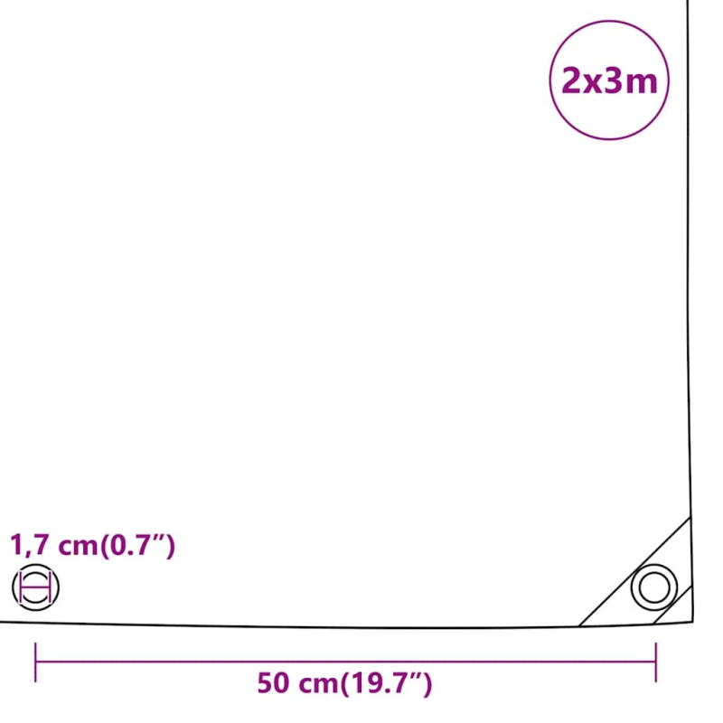 vidaXL brezenta pārklājs, antracītpelēks, 2x3 m, 650 g-m²