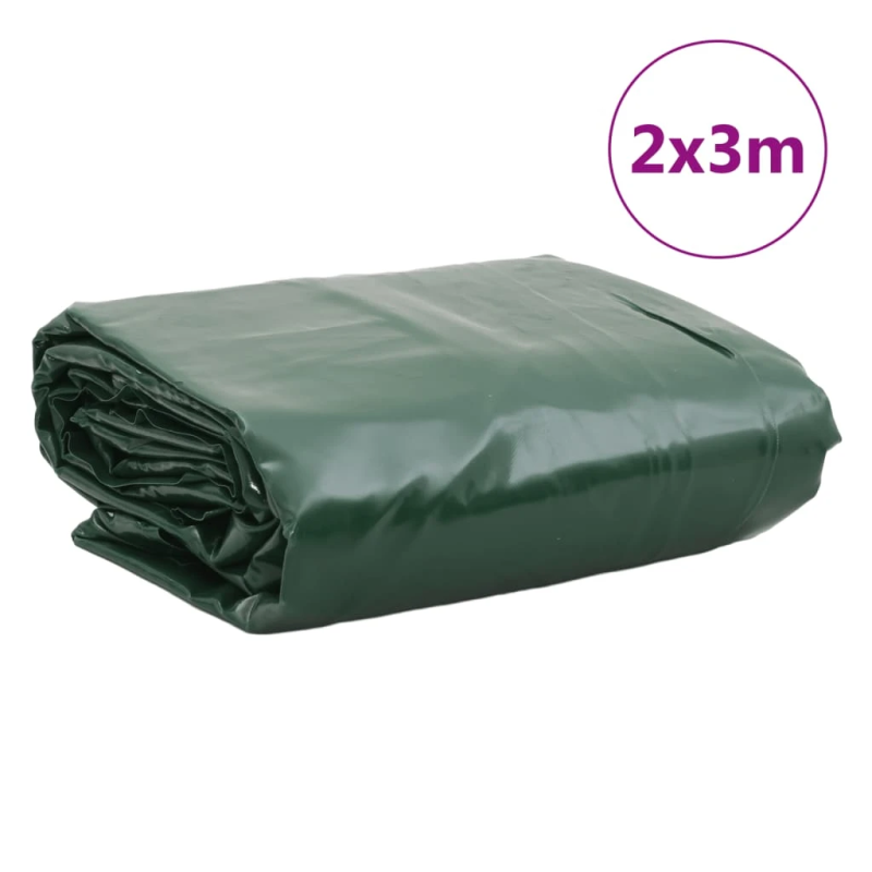 vidaXL brezenta pārklājs, zaļš, 2x3 m, 650 g-m²