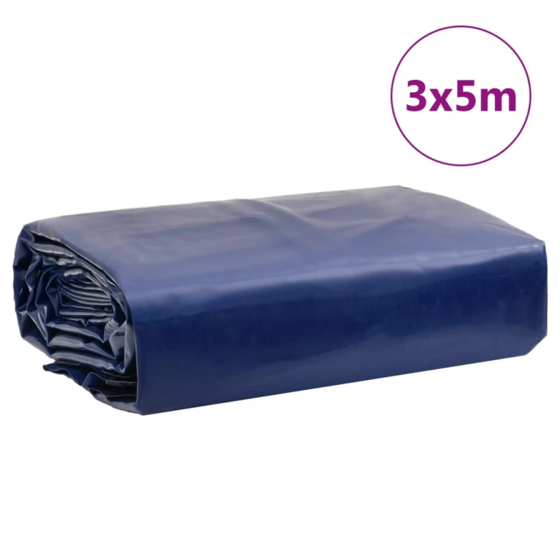 vidaXL brezenta pārklājs, zils, 3x5 m, 650 g-m²