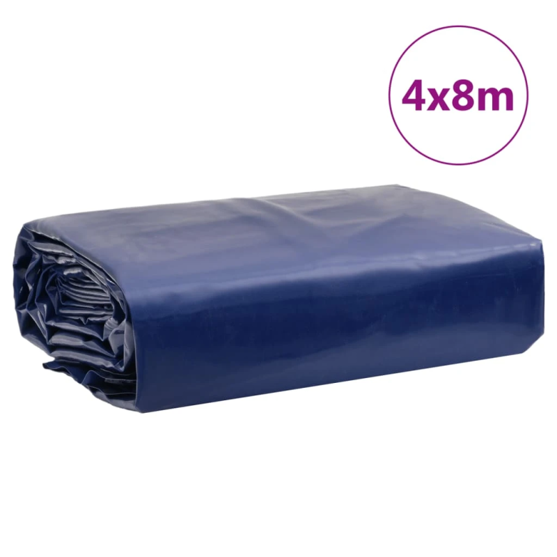 vidaXL brezenta pārklājs, zils, 4x8 m, 650 g-m²