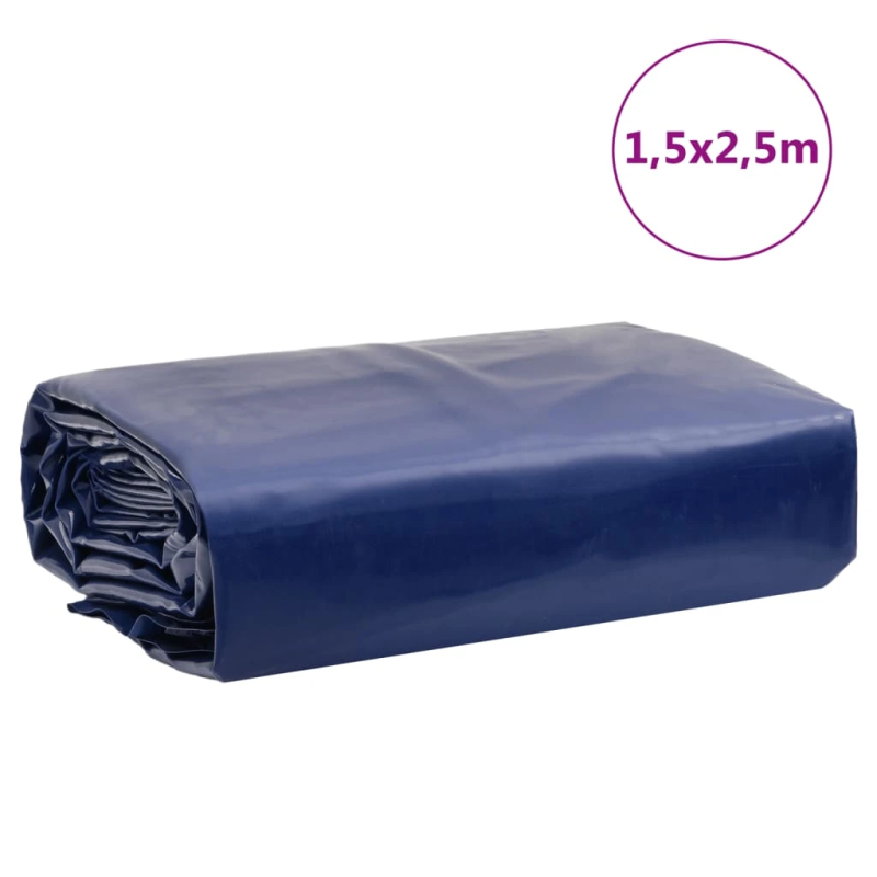 vidaXL brezenta pārklājs, zils, 1,5x2,5 m, 650 g-m²
