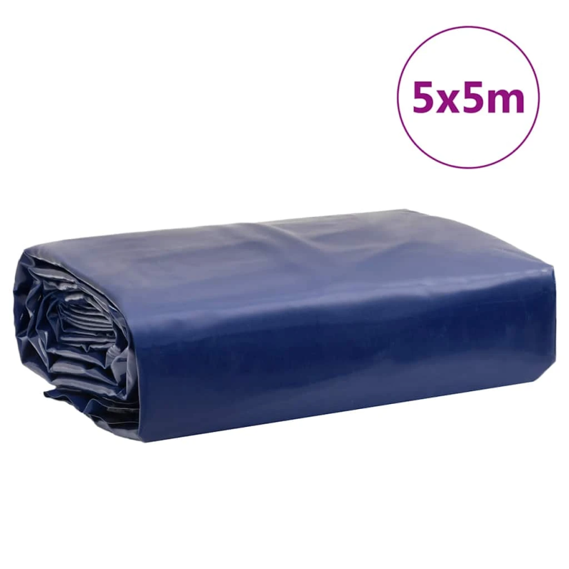 vidaXL brezenta pārklājs, zils, 5x5 m, 650 g-m²