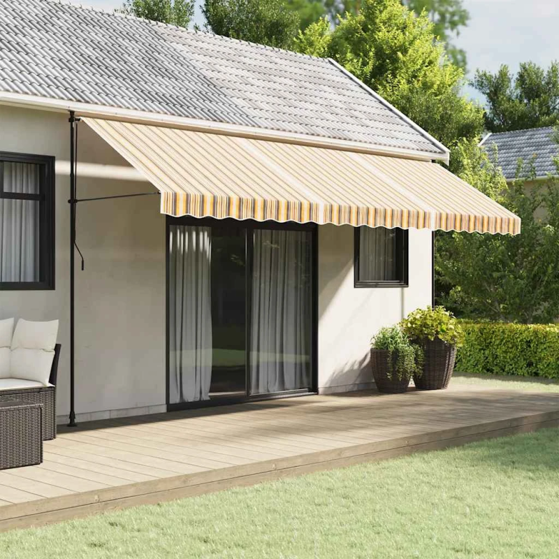 vidaXL nojumes maiņas jumts, daudzkrāsainas svītras, 5x3,5 m