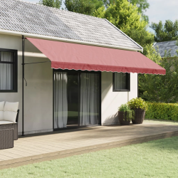 vidaXL nojumes jumta maliņa, vīnsarkans svītras, 5 m