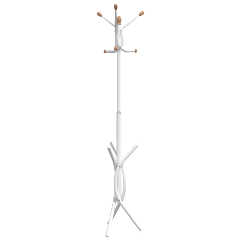 vidaXL mēteļu pakaramais, balts, 176 cm, pulverkrāsota dzelzs