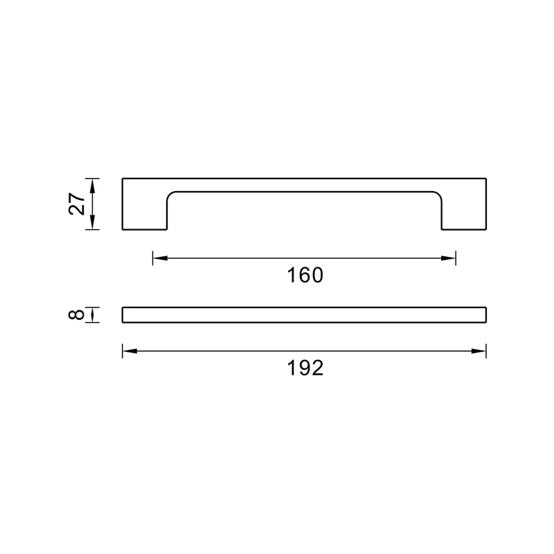 Mēbeļu rokturis 149-160 melns
