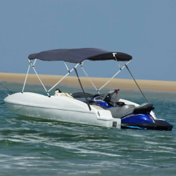 vidaXL četruloku motorlaivas jumts ar sānu sienām, 243x,230-244,x137cm