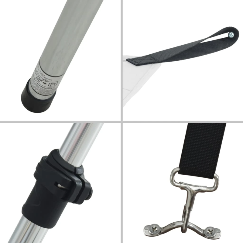 vidaXL laivas nojume, T-veida, balta, 170x208x,115-183, cm