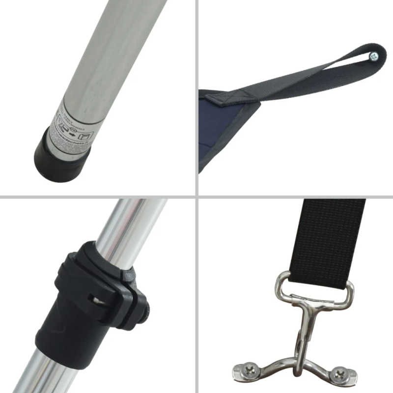 vidaXL laivas nojume, T-veida, tumši zila, 170x208x,115-183, cm