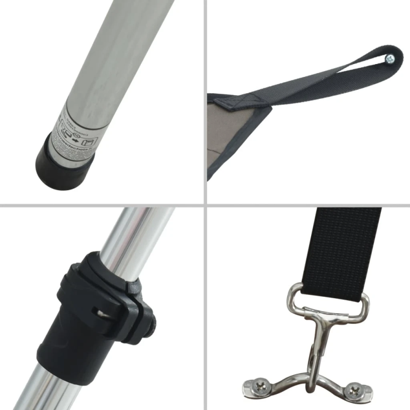 vidaXL laivas nojume, T-veida, pelēka, 170x208x,115-183, cm