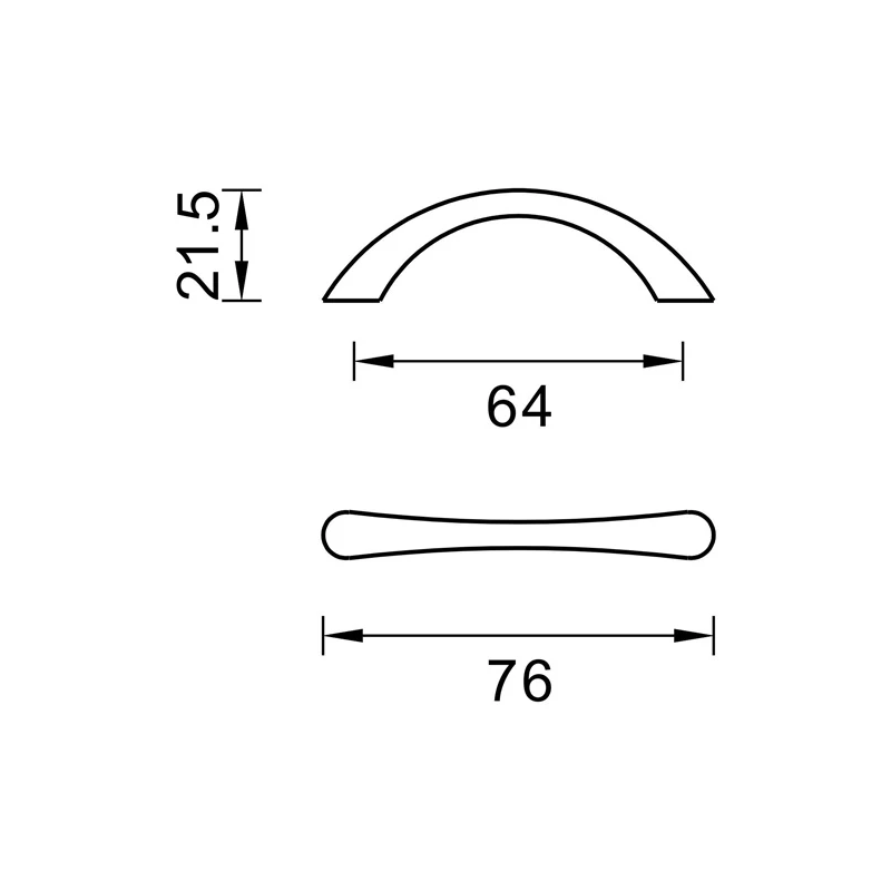 Mēbeļu rokturis 211bs-64 matēts niķelis