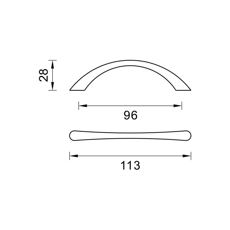 Rokturis Domoletti 211BM - 96, 11.3 cm, hroma krās.
