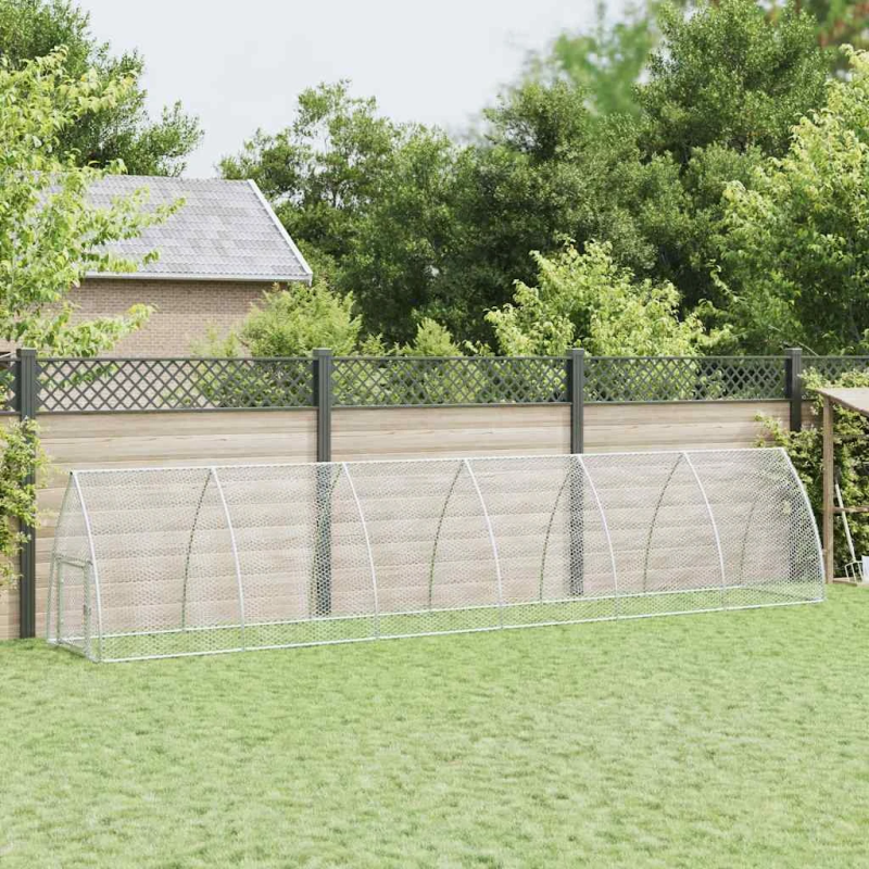 vidaXL vistu būris, sudrabains, 600x105x120 cm, cinkots tērauds