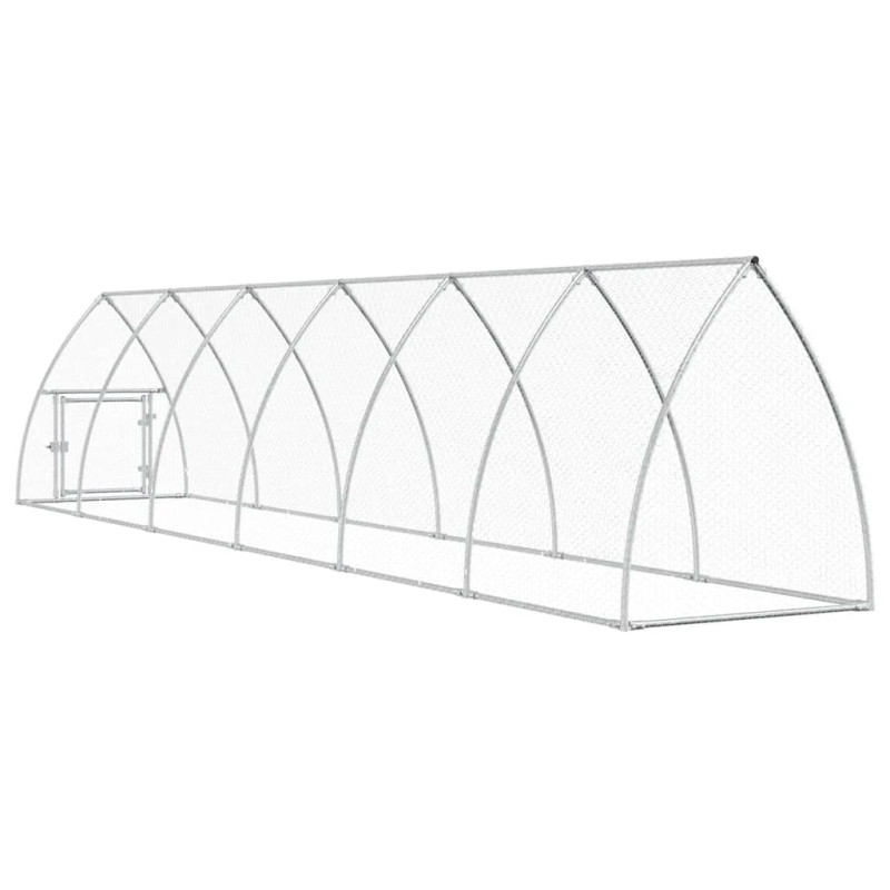 vidaXL vistu būris, sudrabains, 600x105x120 cm, cinkots tērauds