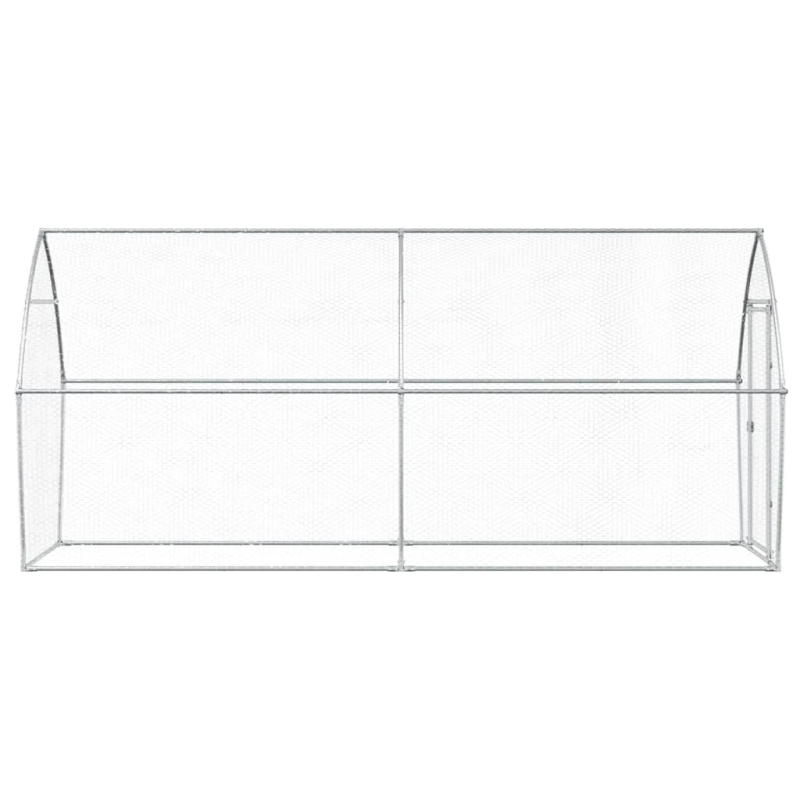 vidaXL vistu būris, sudrabains, 400x105x182 cm, cinkots tērauds