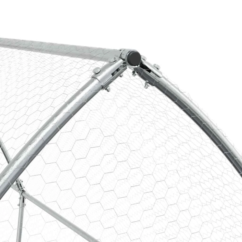 vidaXL vistu būris, sudrabains, 400x105x182 cm, cinkots tērauds