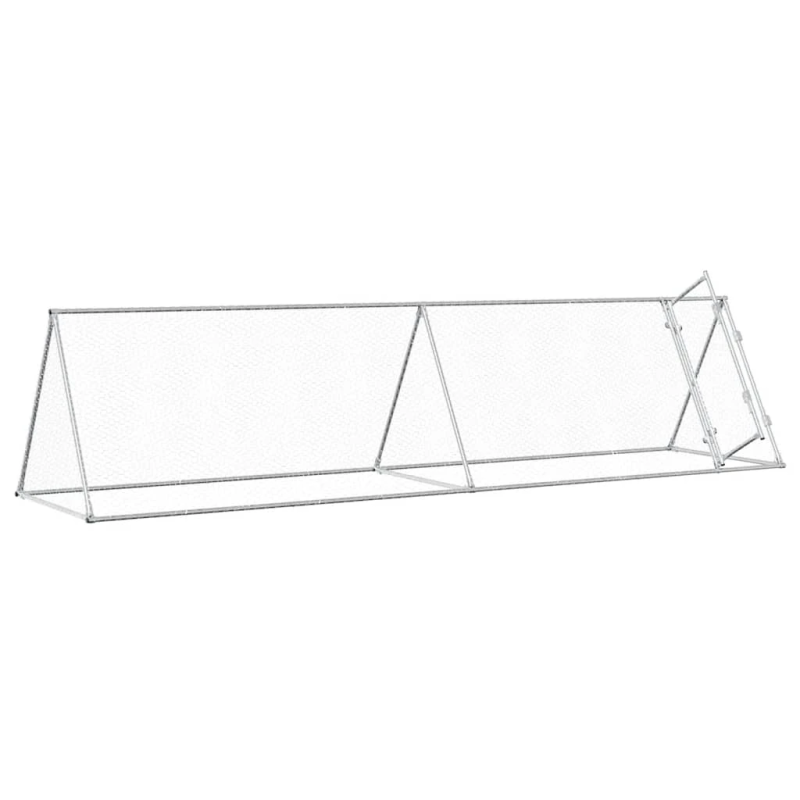 vidaXL vistu būris, sudrabains, 400x105x91 cm, cinkots tērauds