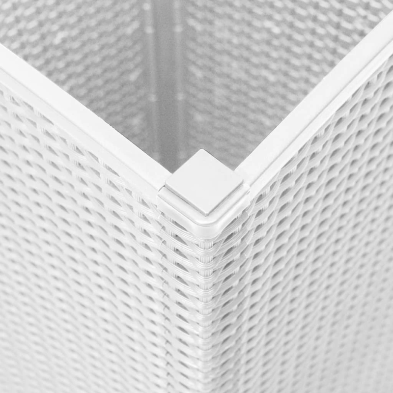 vidaXL dārza puķu kastes, 2 gab., baltas, 32,5x32,5x57 cm, PP