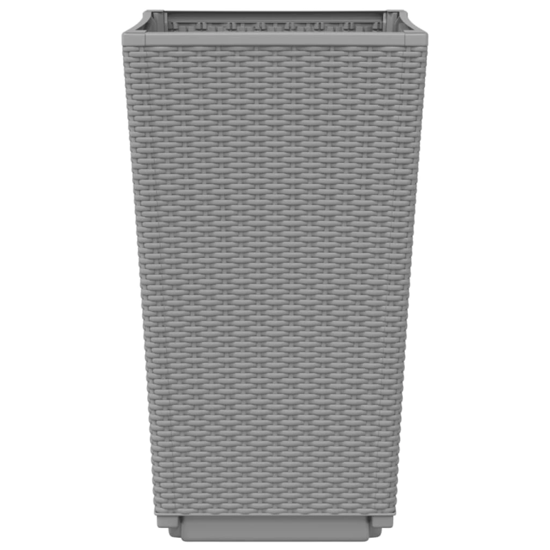 vidaXL dārza puķu kastes, 4 gab., gaiši pelēkas, 32,5x32,5x57 cm, PP