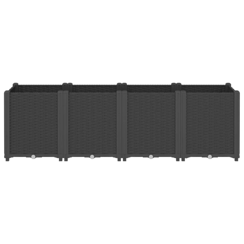 vidaXL dārza puķu kaste, melna, 160x40x53 cm, PP