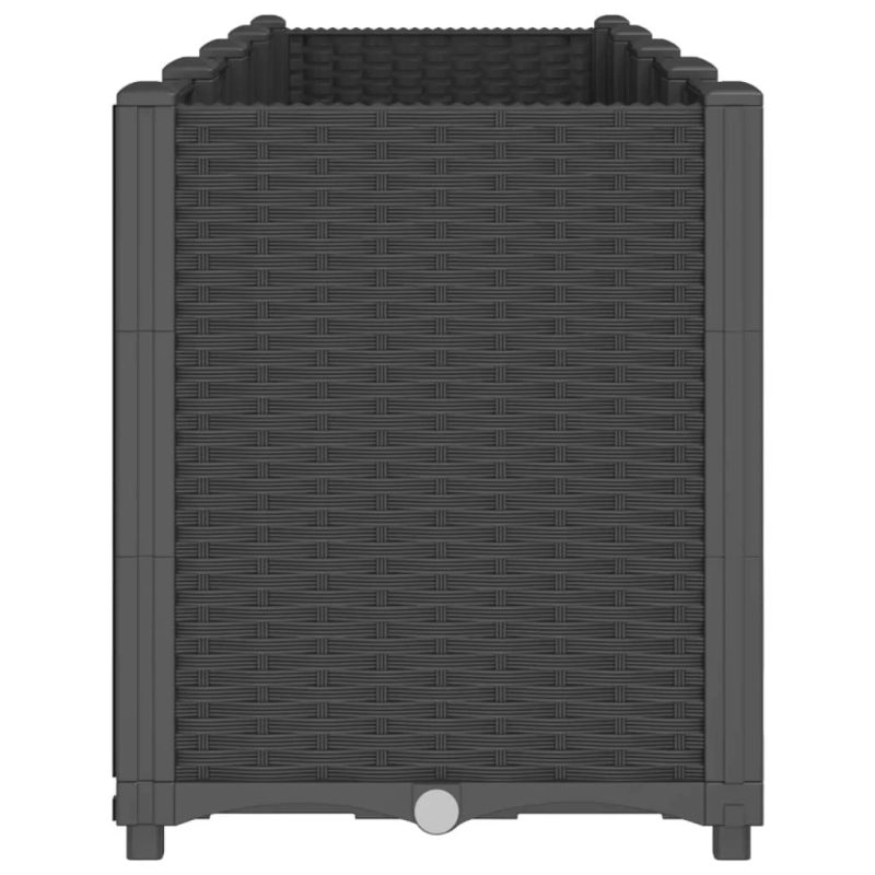 vidaXL dārza puķu kaste, melna, 160x40x53 cm, PP