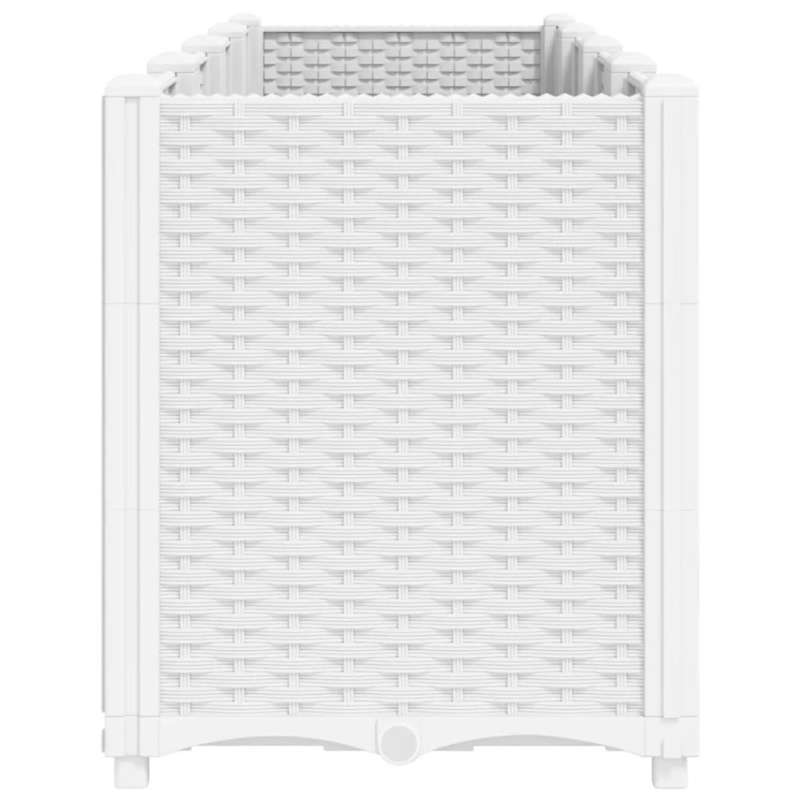 vidaXL Sodo lovelis, baltos spalvos, 160x40x53cm, PP