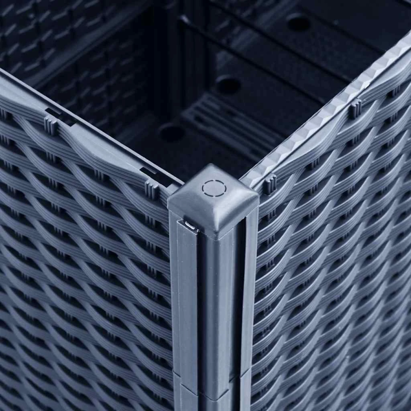 vidaXL dārza puķu kaste, zili pelēka, 160x120x53 cm, PP