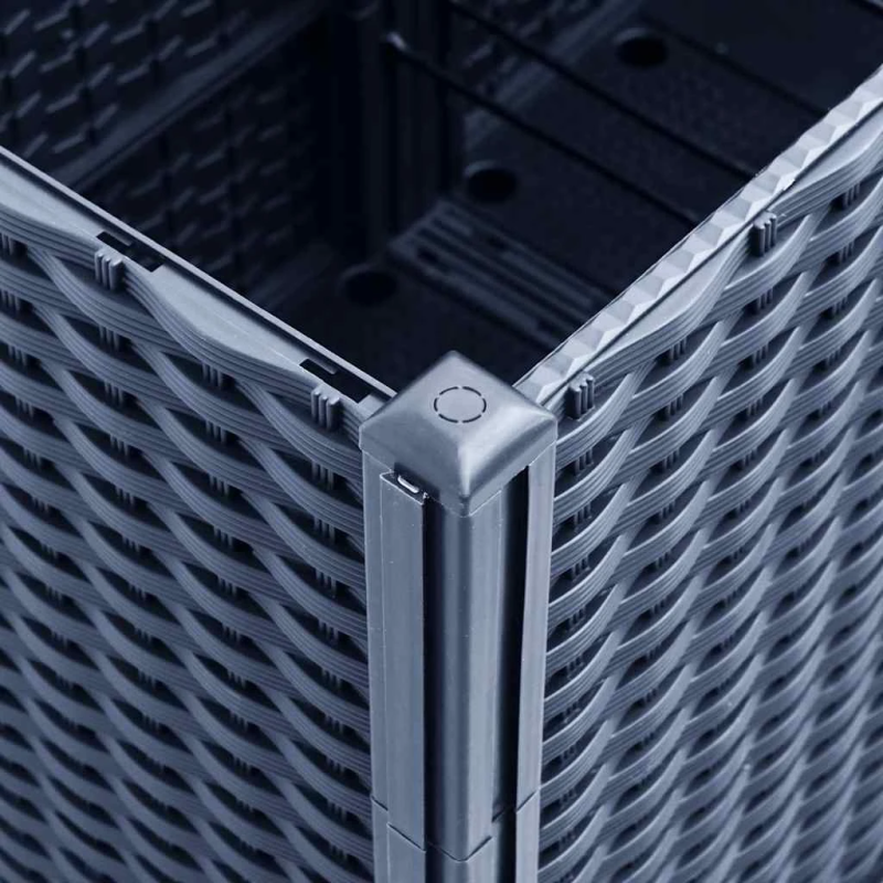 vidaXL dārza puķu kaste, zili pelēka, 160x160x53 cm, PP