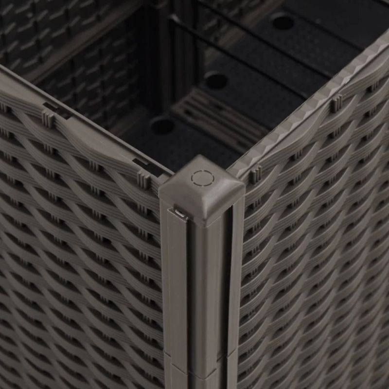 vidaXL dārza puķu kaste, brūna, 160x160x53 cm, PP