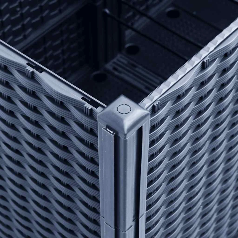 vidaXL dārza puķu kaste ar špaleru, zili pelēka, 160x40x140 cm, PP