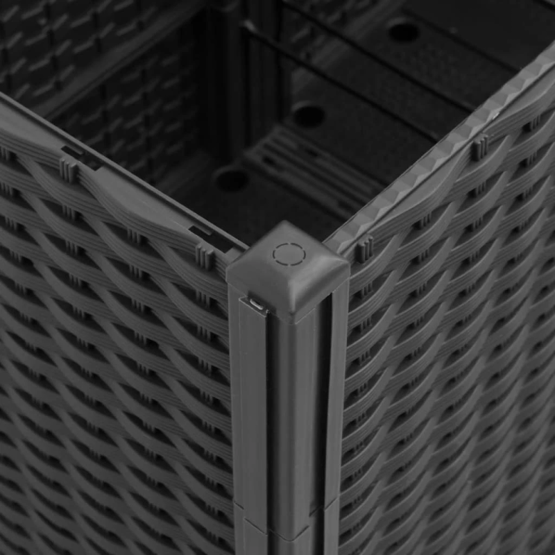 vidaXL dārza puķu kaste ar špaleru, melna, 160x160x140 cm, PP