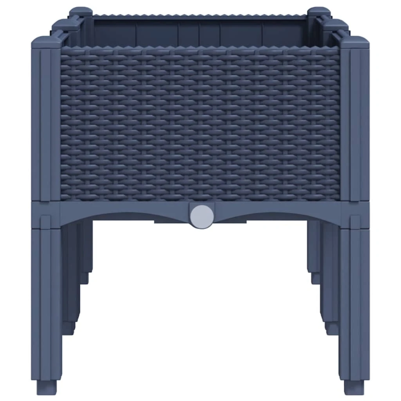 vidaXL dārza puķu kaste ar kājām, zili pelēka, 80x40x42 cm, PP