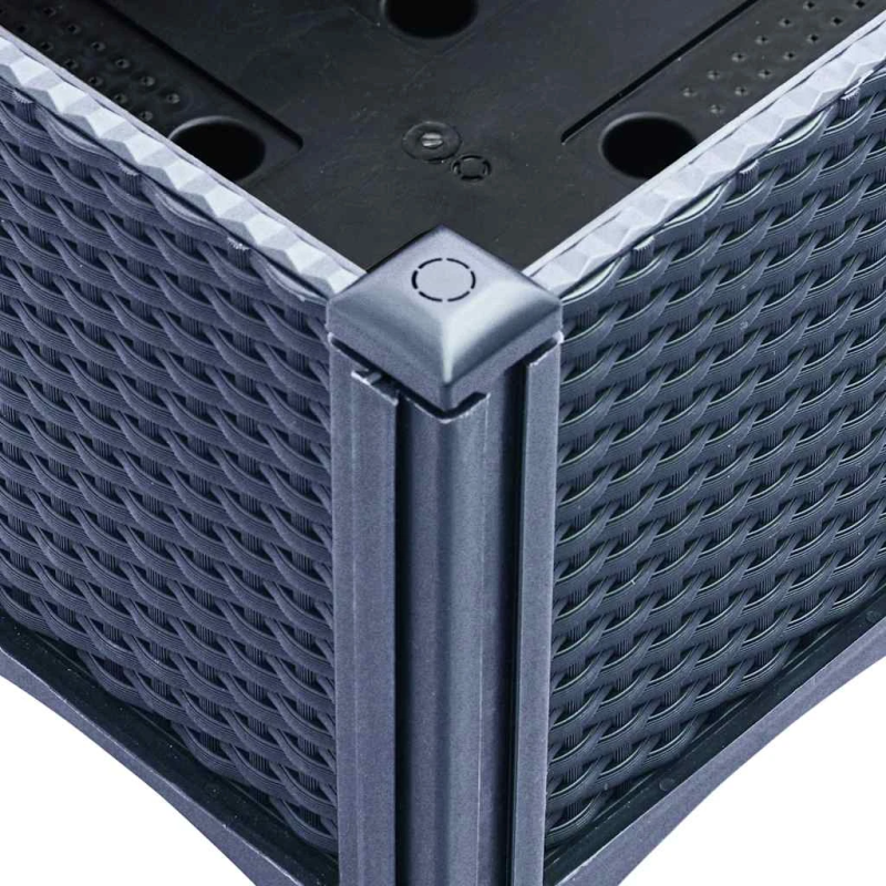 vidaXL dārza puķu kaste ar kājām, zili pelēka, 80x40x42 cm, PP