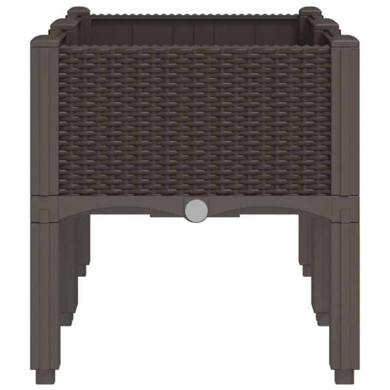 vidaXL dārza puķu kaste ar kājām, brūna, 80x40x42 cm, PP