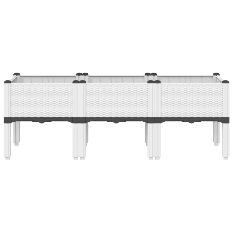 vidaXL dārza puķu kaste ar kājām, balta, 120x40x42 cm, PP