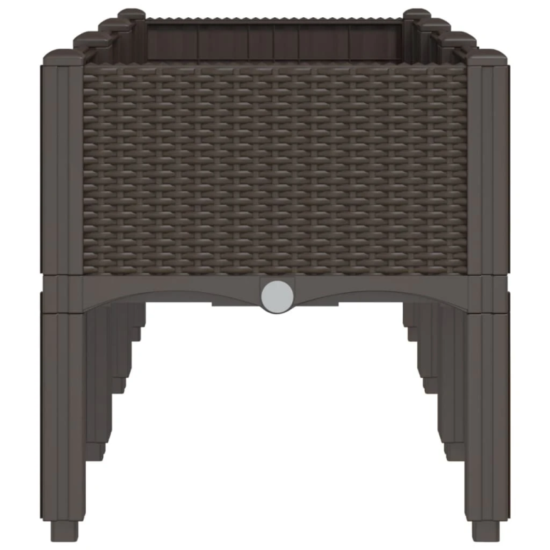 vidaXL dārza puķu kaste ar kājām, brūna, 120x40x42 cm, PP